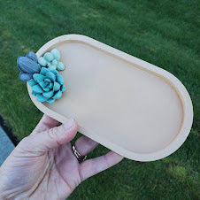 succulent catch all tray with grass